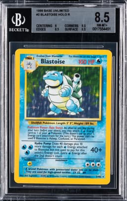1999 #2 Blastoise-Holo BGS 8.5 Game Pokemon