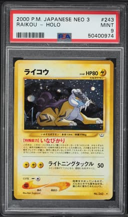 2000 #243 Raikou-Holo PSA 9 Japanese Neo 3 Pokemon