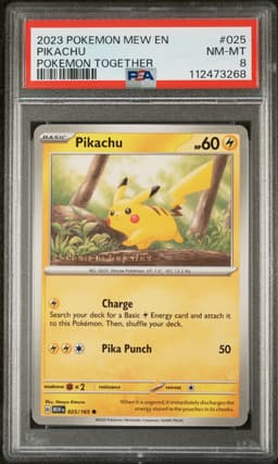 2023 #025 Pikachu PSA 8 Mew EN-151 Pokemon
