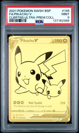 2021 #145 Full Art/Pikachu V PSA 9 Swsh Black Star Promo Pokemon