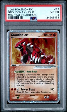 2006 #93 Groudon EX-Holo PSA 4 EX Crystal Guardians Pokemon