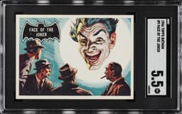 1966 TOPPS BATMAN BLACK BAT FACE OF THE JOKER #9 SGC 5.5 EX+