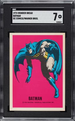 1974 WONDER BREAD DC COMICS WARNER BROS. BATMAN SGC 7 NRMT