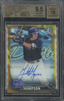 2016 Bowman Chrome Draft Draft Pick Autographs Garrett Hampson #CDA-GH Gold Refractor Autograph /50 BGS 9.5