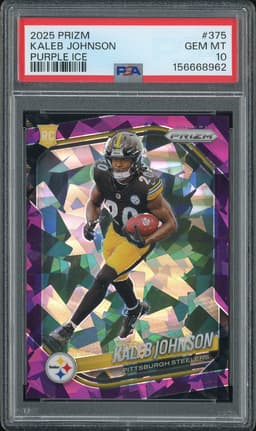 2025 Panini Prizm Kaleb Johnson #375 Purple Ice PSA 10