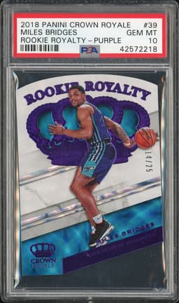 2018 Panini Crown Royale Rookie Royalty Miles Bridges #39 Purple /25 PSA 10