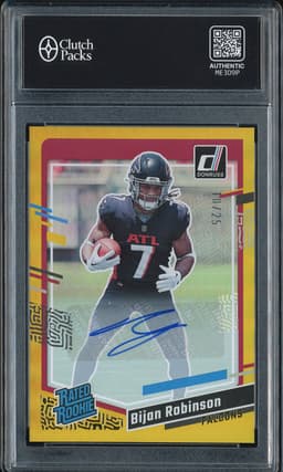 2023 Donruss Rated Rookie Bijan Robinson #305 Gold Autograph /25