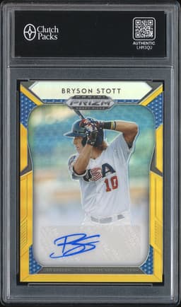 2019 Panini Prizm Draft Picks Bryson Stott #20 Gold Autograph /10