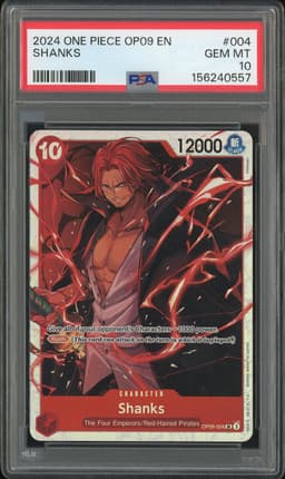One Piece Shanks #OP09-004 Emperors in the New World Super Rare PSA 10