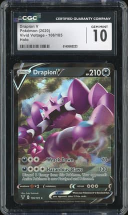 2020 Pokémon Vivid Voltage Drapion V #106/185 Holo CGC 10
