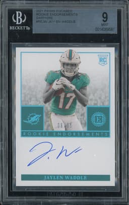 2021 Panini Encased Rookie Endorsements Jaylen Waddle #REJW Sapphire Autograph /35 BGS 9