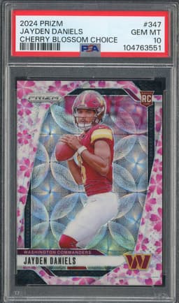 2024 Panini Prizm Jayden Daniels #347 Cherry Blossom Choice /15 PSA 10