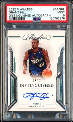 2022-23 Panini Flawless Distinguished Autograph Grant Hill #DA-GHL /25 PSA 9