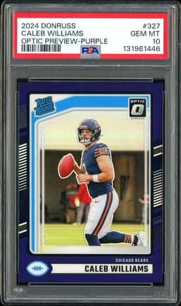 2024 Donruss Optic Preview Caleb Williams #327 Purple /50 PSA 10