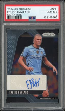 2024-25 Panini Prizm Premier League Erling Haaland #S-EH Signature PSA 10