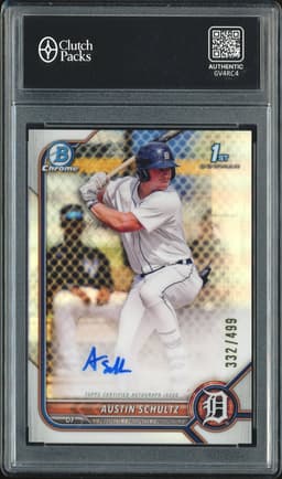 2022 Bowman Chrome Prospect Autographs Austin Schultz #CPA-AST Refractor Autograph /499