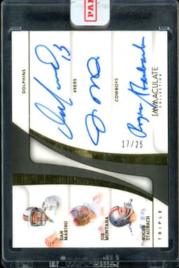 2024 Panini Immaculate Collection Triple Dan Marino Joe Montana Roger Staubach #ITA-QB2 Autograph /25