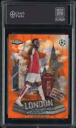 2024 Topps Chrome UEFA Champions League London Calling Bukayo Saka #LC-14 Orange