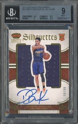 2015-16 Panini Preferred Silhouettes Devin Booker #23 Autograph /99 BGS 9
