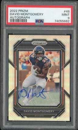 2022 Panini Prizm David Montgomery #48 Autograph PSA 9