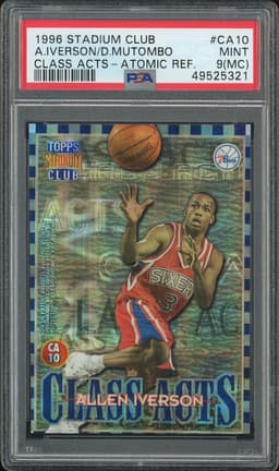 1996 Stadium Club Class Acts Allen Iverson / Dikembe Mutombo #CA10 Atomic Refractor PSA 9