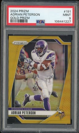 2024 Panini Prizm Adrian Peterson #191 Gold Prizm /10 PSA 9