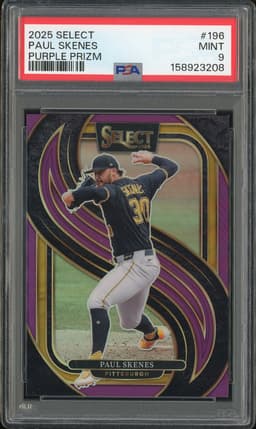 2025 Select Paul Skenes #196 Purple Prizm /75 PSA 9