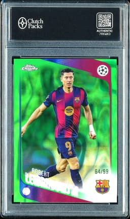2026 Topps Chrome UEFA Champions League Robert Lewandowski #54 Green Lava Refractor /99