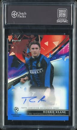 2021-22 Topps Finest Base Card Autograph Robbie Keane #BA-RK Blue Refractor /150