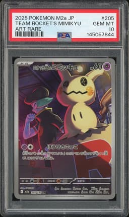 2025 Pokemon Team Rocket's Mimikyu #205 Art Rare PSA 10