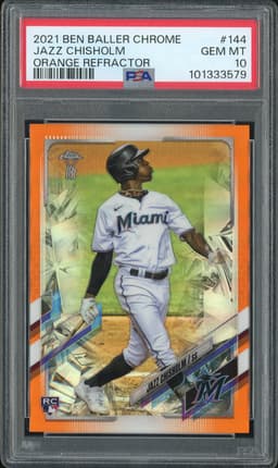 2021 Ben Baller Chrome Jazz Chisholm #144 Orange Refractor /25 PSA 10