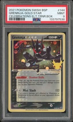 2021 Pokemon Celebrations Greninja Gold Star #SWSH144 PSA 9