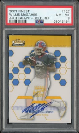 2003 Topps Finest Autograph Willis McGahee #127 Gold Refractor /50 PSA 8