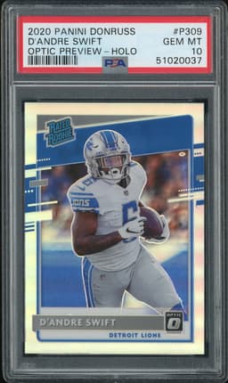 2020 Panini Donruss Optic Preview Holo D'Andre Swift #P309 PSA 10