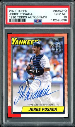 2025 Topps Baseball 1990 Topps Jorge Posada #90A-JPO Autograph PSA 10