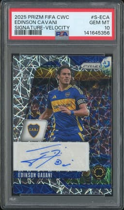 2025 Panini Prizm FIFA Club World Cup Signature Velocity Edinson Cavani #S-ECA Autograph PSA 10