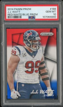 2014 Panini Prizm J.J. Watt #188 Red White Blue Prizm PSA 10