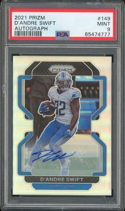 2021 Panini Prizm D'Andre Swift Autograph #149 PSA 9