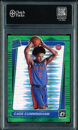 2021-22 Donruss Optic Rated Rookie Cade Cunningham #161 Green Pulsar