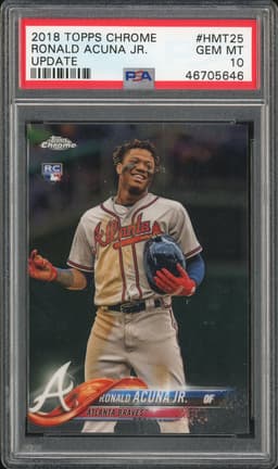 2018 Topps Chrome Update Ronald Acuna Jr. #HMT25 PSA 10