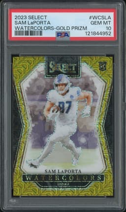 2023 Select Watercolors Sam LaPorta #WC-SLA Gold Prizm /10 PSA 10