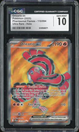 2025 Pokémon Phantasmal Flames Oricorio ex #110/094 Ultra Rare Holo CGC 10