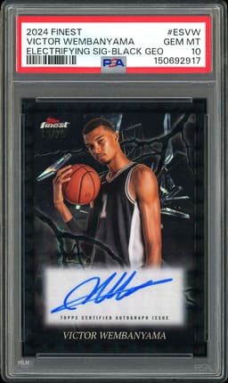 2024 Topps Finest Electrifying Signatures Victor Wembanyama #ESVW Black Geometric Autograph /25 PSA 10