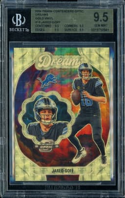 2024 Panini Contenders Optic Dreams Jared Goff #13 Gold Vinyl 1/1 BGS 9.5