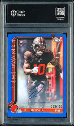 2025 Topps Chrome Rookies Autograph Variation Quinshon Judkins #RA-QJ Blue /150