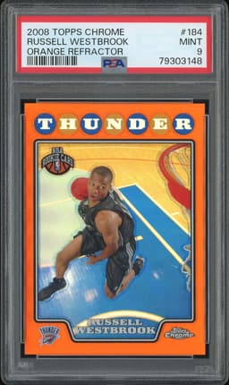 2008 Topps Chrome Russell Westbrook #184 Orange Refractor PSA 9 /499