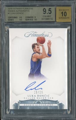 2018-19 Panini Flawless Rookie Autographs Luka Dončić #1 Autograph /25 BGS 9.5