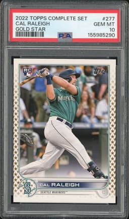 2022 Topps Complete Set Gold Star Cal Raleigh #277 PSA 10