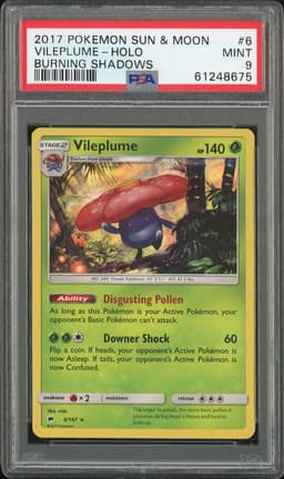 2017 Pokemon Sun & Moon Burning Shadows Vileplume #6 Holo PSA 9