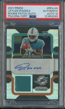 2021 Panini Prizm Rookie Patch Auto Jaylen Waddle #RPA-JW /99 PSA 10